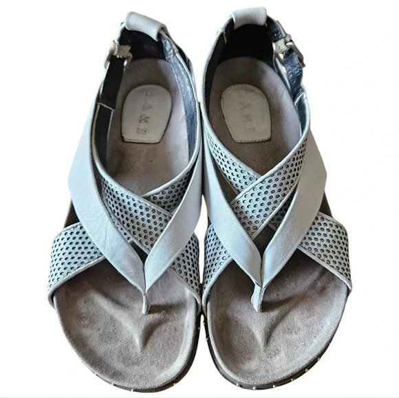 LAMB  Bellatrix Crisscross Gray Leather Women's Flats Sandals Shoes Size 9. - Picture 7 of 10